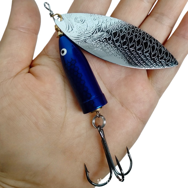 Fishing Lure Spoon - 2個入り 9-37g メタルシルバー回転スパンコールスプーンルアー スピナー釣り用ハードベイト 羽根付きトリプルフック付き トラウト、パーチ、パイク釣り用