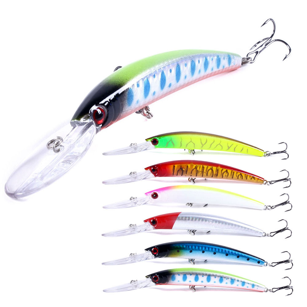 Fishing Lure Spoon - 1 個 15 センチメートル 15 グラムディープダイビングジャークベイト人工ハード餌釣りワブラーミノールアーバスパイク鯉釣具