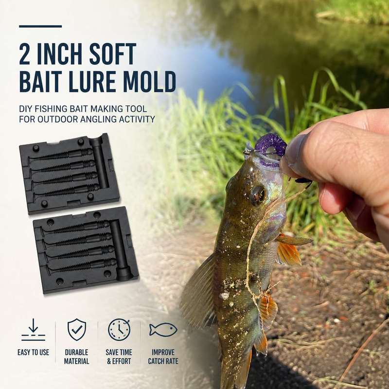 Fishing Lure Making Kit - 2インチソフトベイトルアー型 DIY釣り餌作成ツール アウトドア釣り活動用