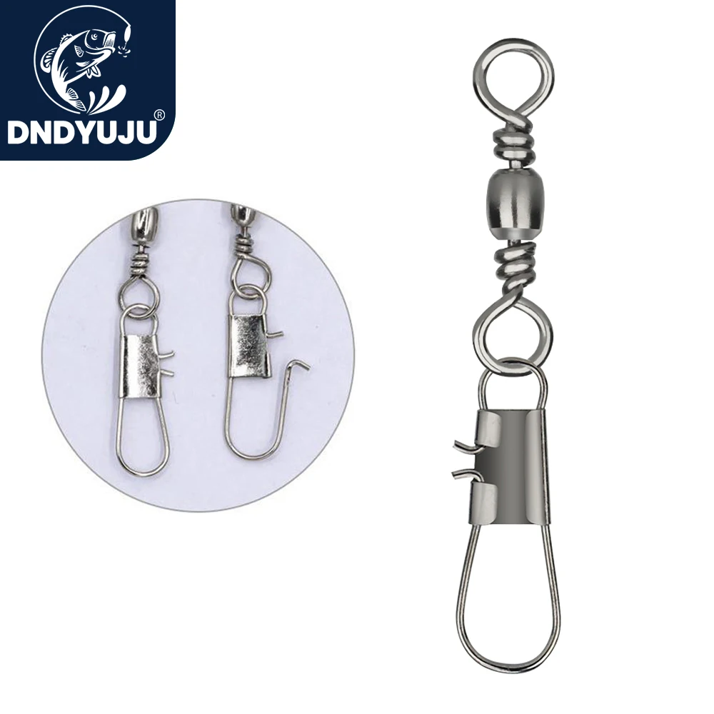 Fishing Lure Accessories - 50 個炭素鋼パイク釣りバレルベアリングローリングスイベルピン釣り針ルアーコネクタ釣りアクセサリータックル