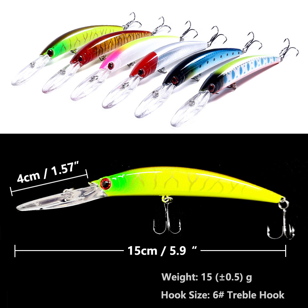 1 個 15 センチメートル 15 グラムディープダイビング - Fishing Lure Spoon のレビューと価格