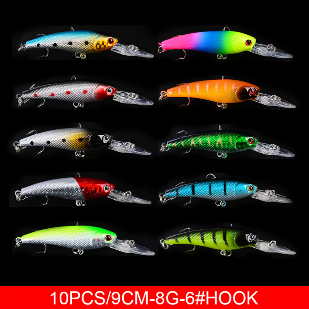 20ピース/ロットミノー釣りルアーセットバスフレッシュ塩水フ - Fishing Lure Topwater のレビューと価格