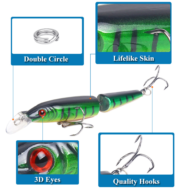 1 個リアルな人工クランクベイト多関節釣りルアー 10.5  - Fishing Lure Popper のレビューと価格