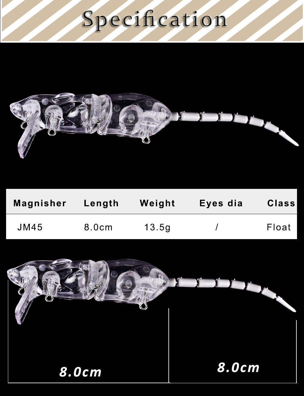 Magnisher-未塗装のラットスイムベイトフィッシングル - Fishing Lure Crankbait のレビューと価格