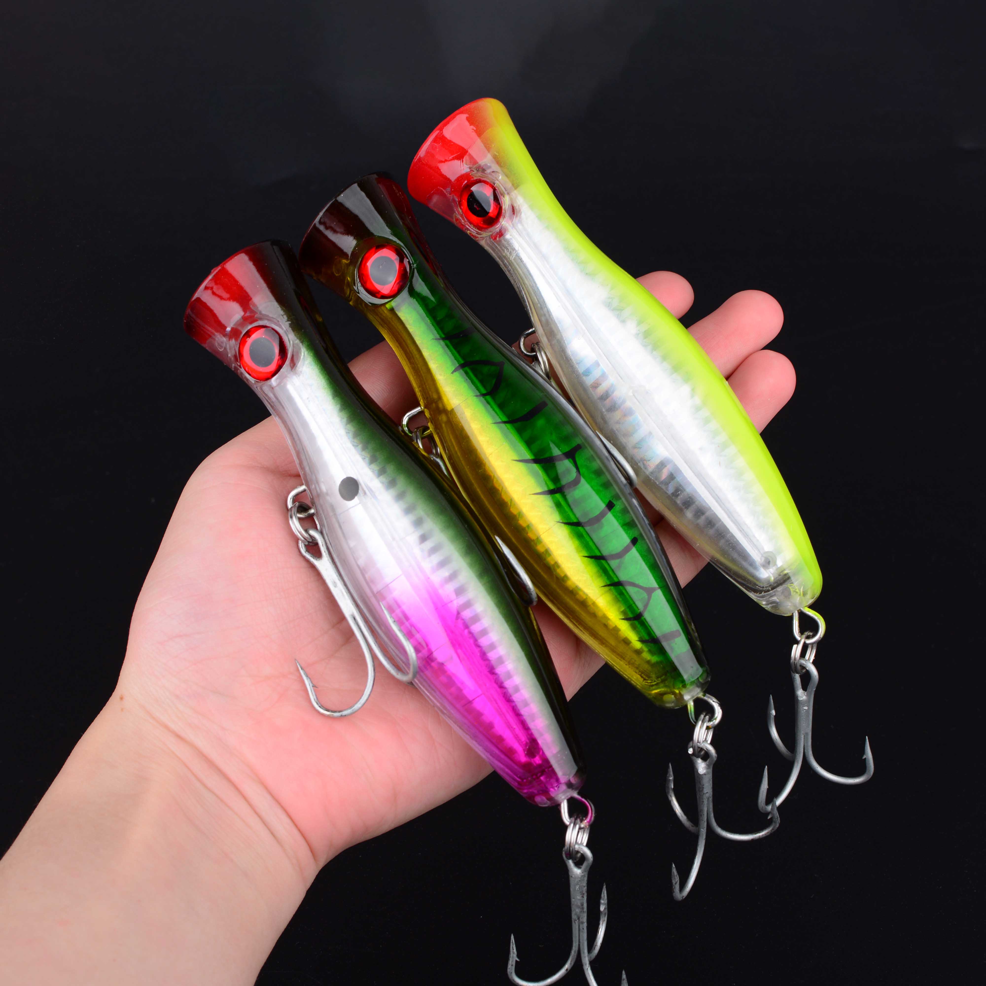 1pc 13 センチメートル 42 グラムビッグポッパーフロ - Fishing Lure Topwater のレビューと価格